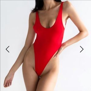 Red one piece 437 swimwear NWT never worn large